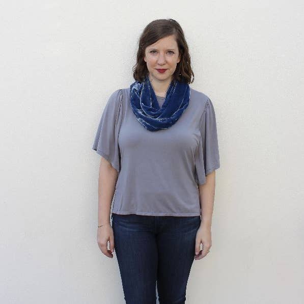 Dana Herbert – Cachecol - Mulher por atacado – Lenço infinito de veludo de seda8