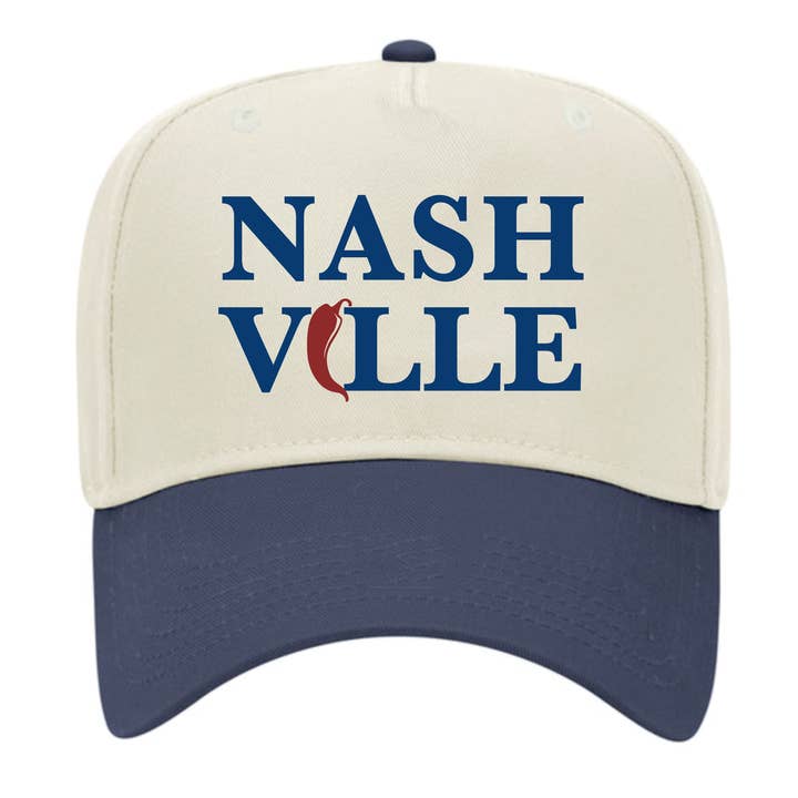 Delia Jo - Casquette de baseball - Nashville - Marine / Naturel pour la vente par Flavour Gallery