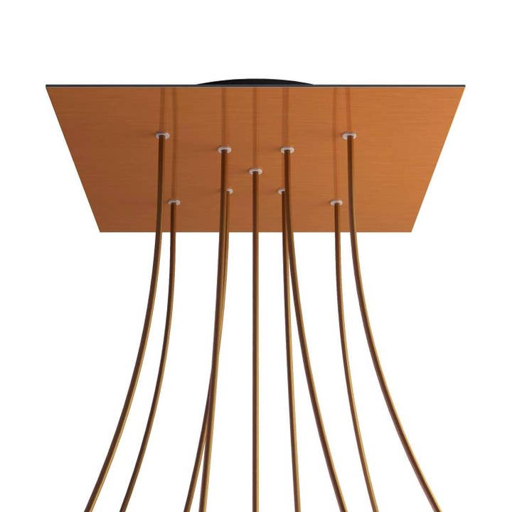 Rosace XXL Rose-One carrée, 400 mm avec 9 trous en X et 4 trous latéraux pour la vente par LIGHTINUP S.R.L.