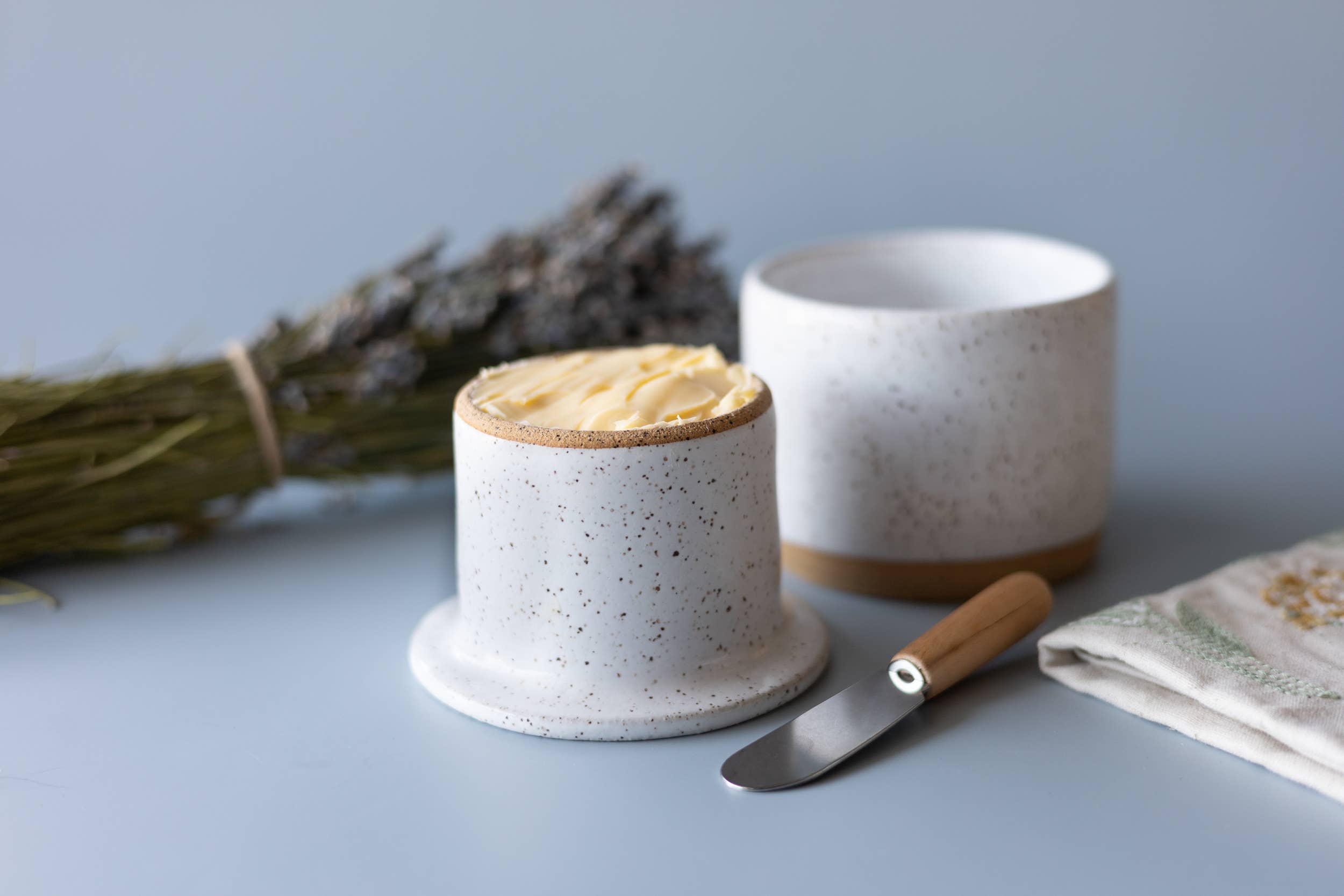 Camilla's Collection - Wholesale Butter Dish - Ceramic French Butter Crock | Speckled White | Handmade1