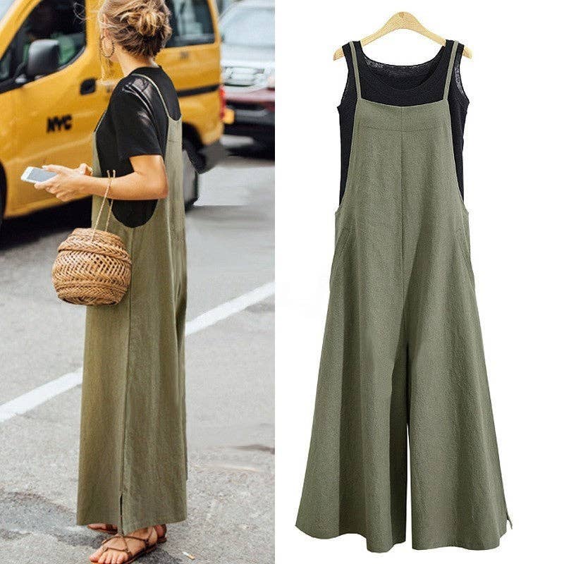 FurDecoration - Wholesale Jumpsuit - Women's - Casual Loose Solid Color Wide Leg Jumpsuit10