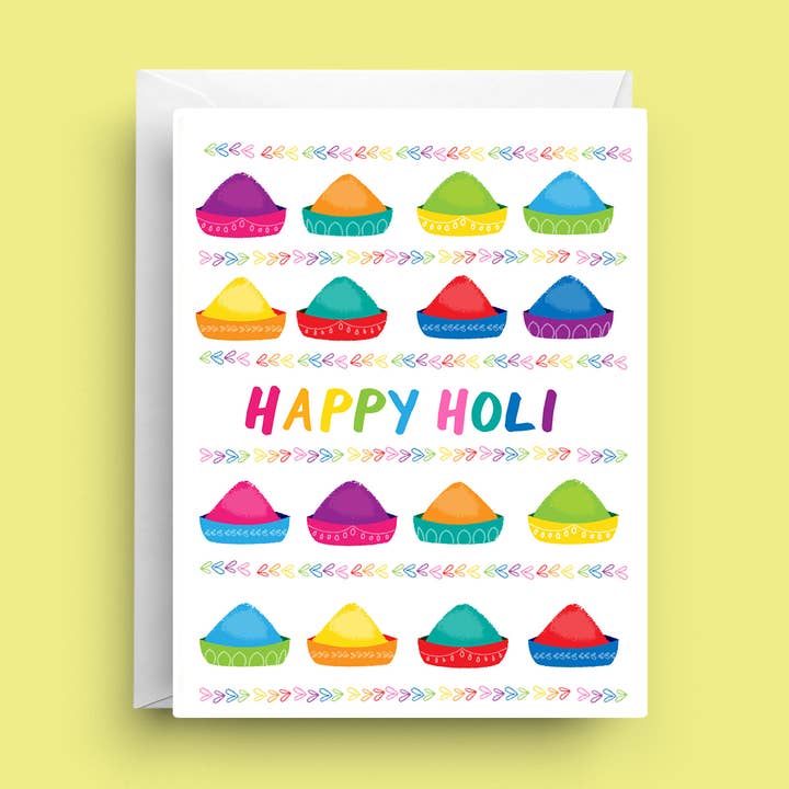 Carte de vœux pour le festival Holi - Carte de fête hindoue pour la vente par Nicole Marie Paperie