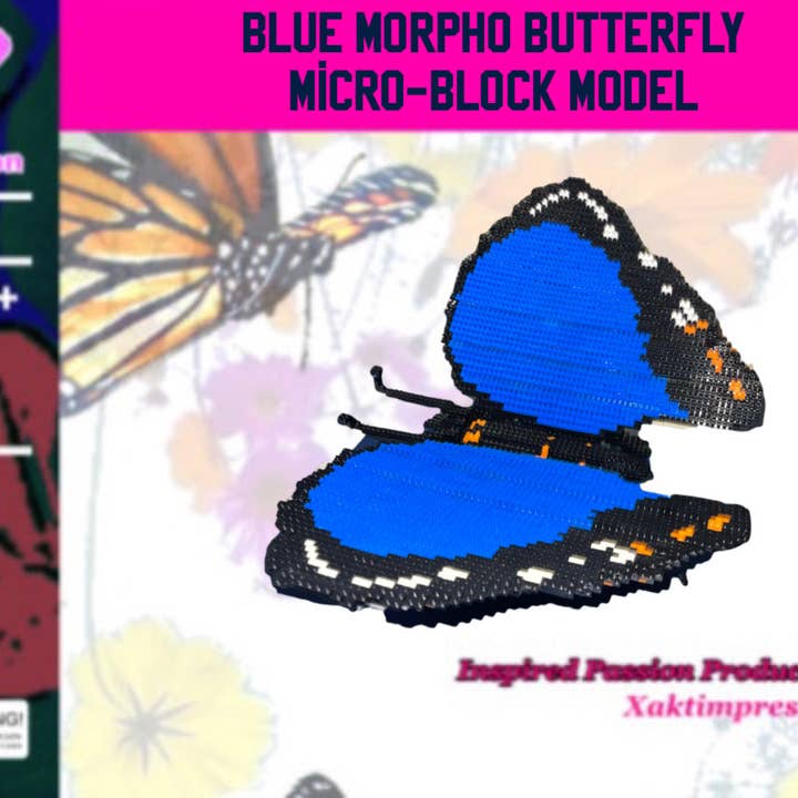 Blue Morpho Micro-Block model for wholesale by Inspired Passion Productions,LLC