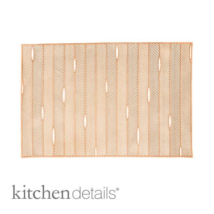 Luxe Party - Wholesale Placemat - Home Details Herringbone Stripe Laser Cut Placemat in Bronze