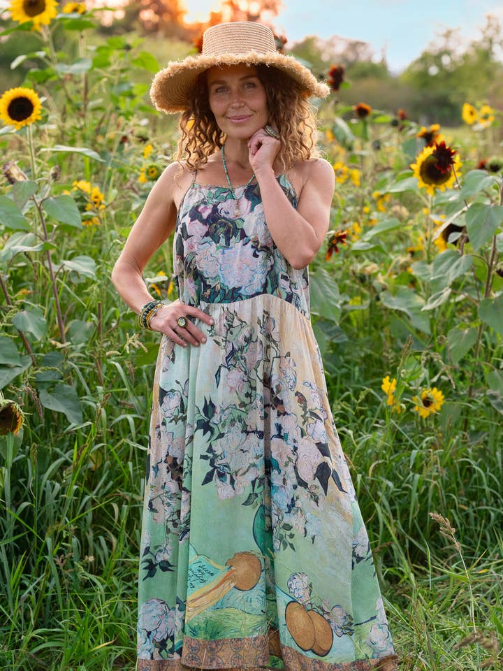 Market of Stars (USA) - Wholesale Dress - Women's - I Paint My Dream Van Gogh Bohéme Long Maxi Slip Dress3