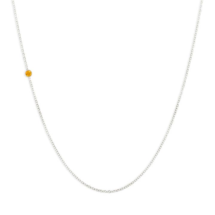 14K gouden asymmetrische geboortesteen ketting - Citrien (november) voor wholesale door Maya Brenner