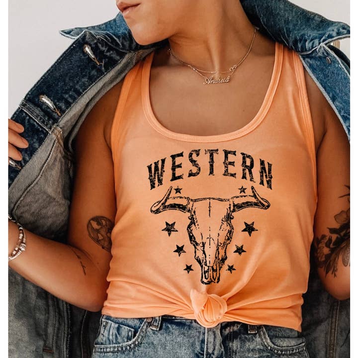 WESTERN tanktop met racerback voor wholesale door Shamaim