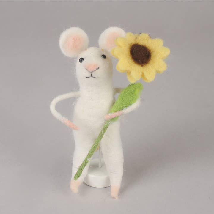 Originals International Ltd - Wholesale Decorative Tabletop Object - Felt Mouse With Sunflower