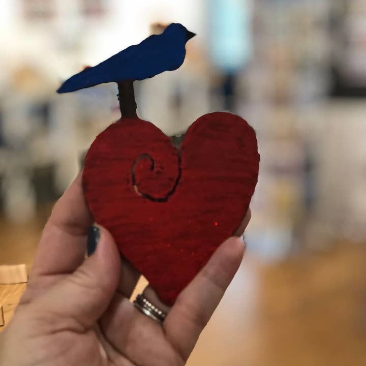 Whimsies - Venta al por mayor Imanes - Imán magnético para pájaros en forma de corazón, regalo para salón de spa, reciclado2