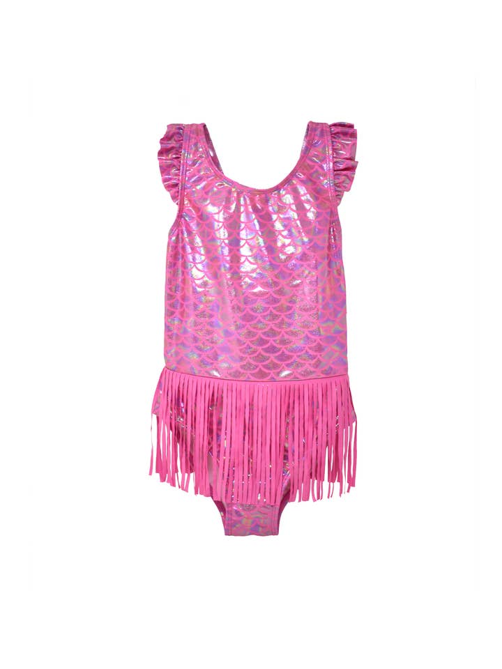 Flap Happy - Wholesale One Piece Swimsuit - Kids - Kids UPF50+ Keilani Fringe Swimsuit for Girls