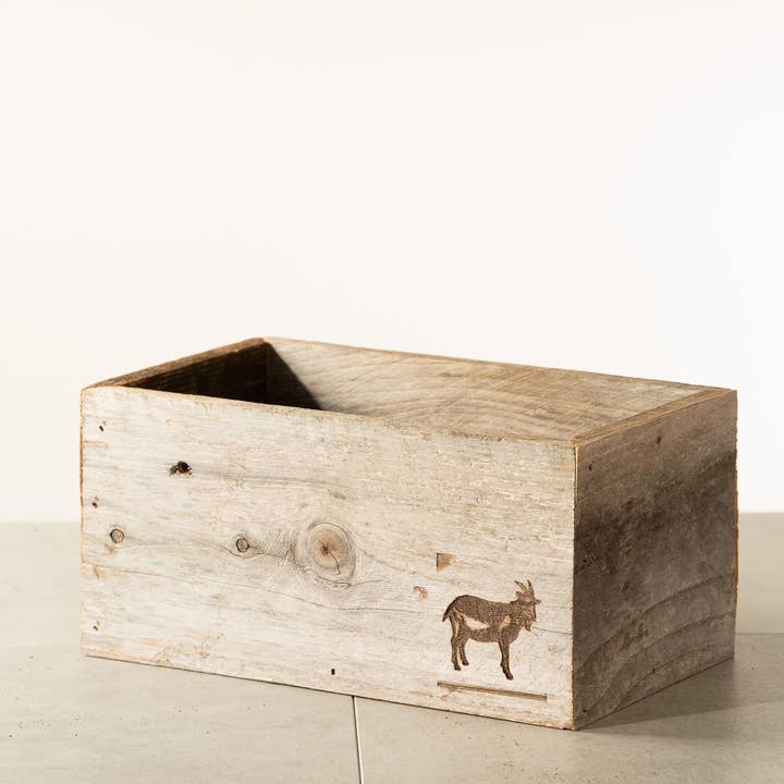 Love Reclaimed - Vente Jardinière - Jardinière/caisse de rangement en bois récupéré - Chèvre1