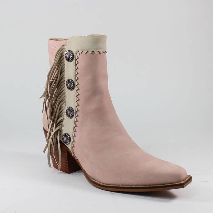 Mars Sky Shoes Wholesale - Wholesale Booties - Women's - Arider Girl GIZELLE Women Fringe Chunky Heel Ankle Booties