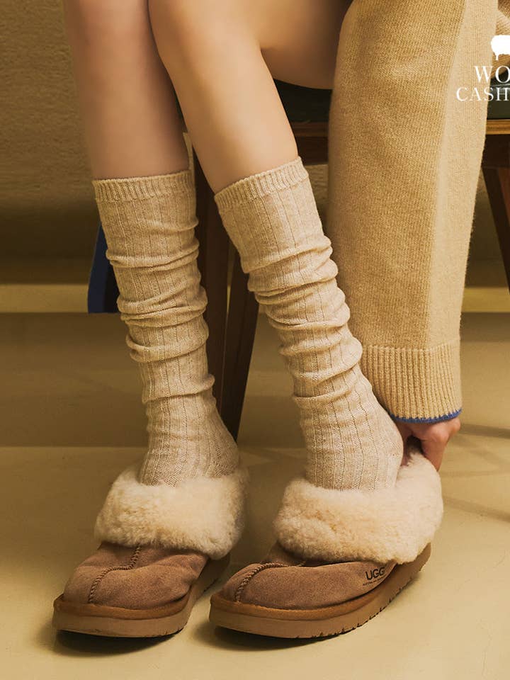 LONG CASHMERE BLEND SLOUCH SOCKS for wholesale by limlim