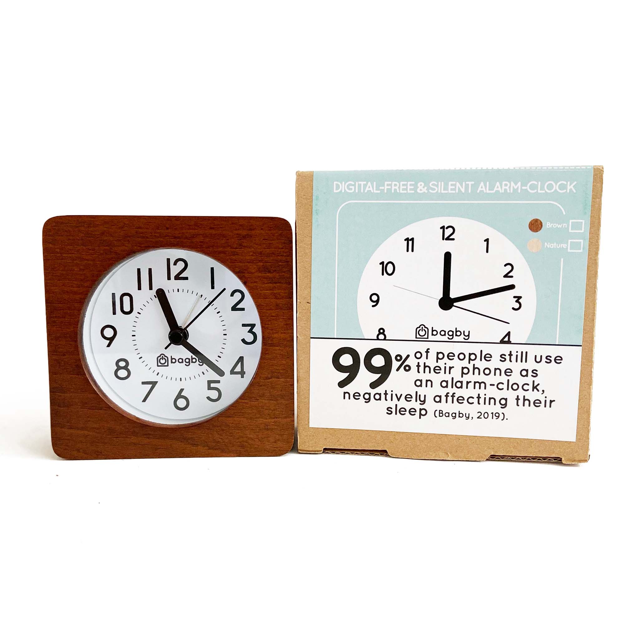 Bagby - Wholesale Alarm Clock - Bagby Silent & Analog Wooden Alarm Clock - Original6