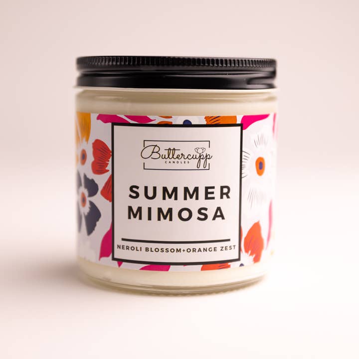 Buttercupp Candles - Wholesale Jar/Filled Candle - Summer Mimosa| Tin Candles | Â Summer Soy Candle | Soy Wax