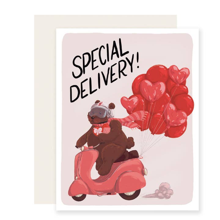 Delivery Bear Valentine | Valentine's Day Card | Love Card for wholesale by Slightly Stationery