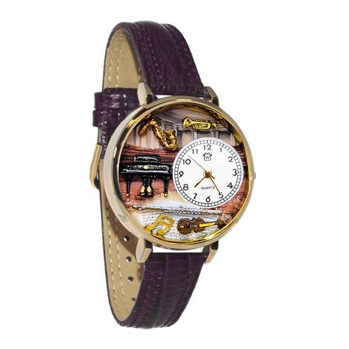 Whimsical Gifts – Großhandel Armbanduhr – Damen – Musiklehrer | 3D-Uhr für Musiker | Handgefertigt in den USA