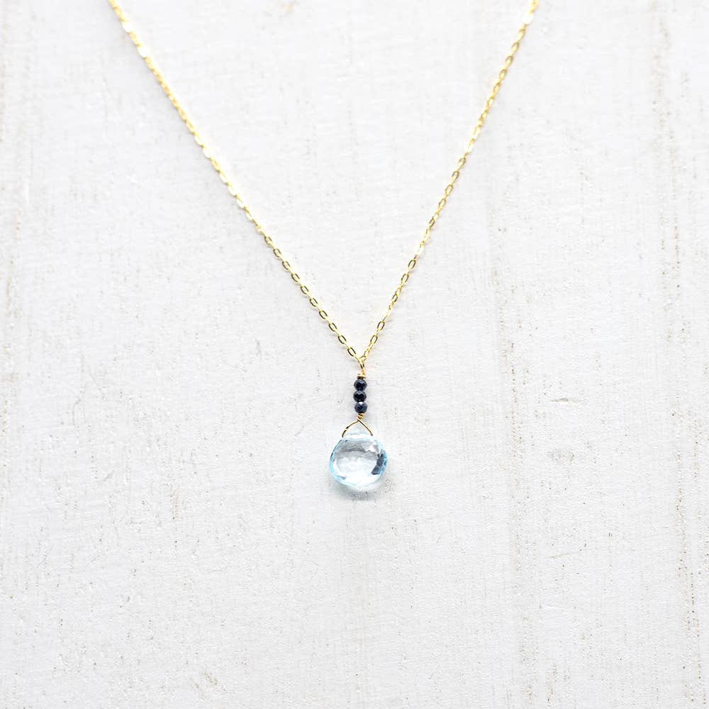 Susan Roberts Jewelry - Wholesale Jewelry Set - Aquamarine & Sapphire Gold Raindrop Set3