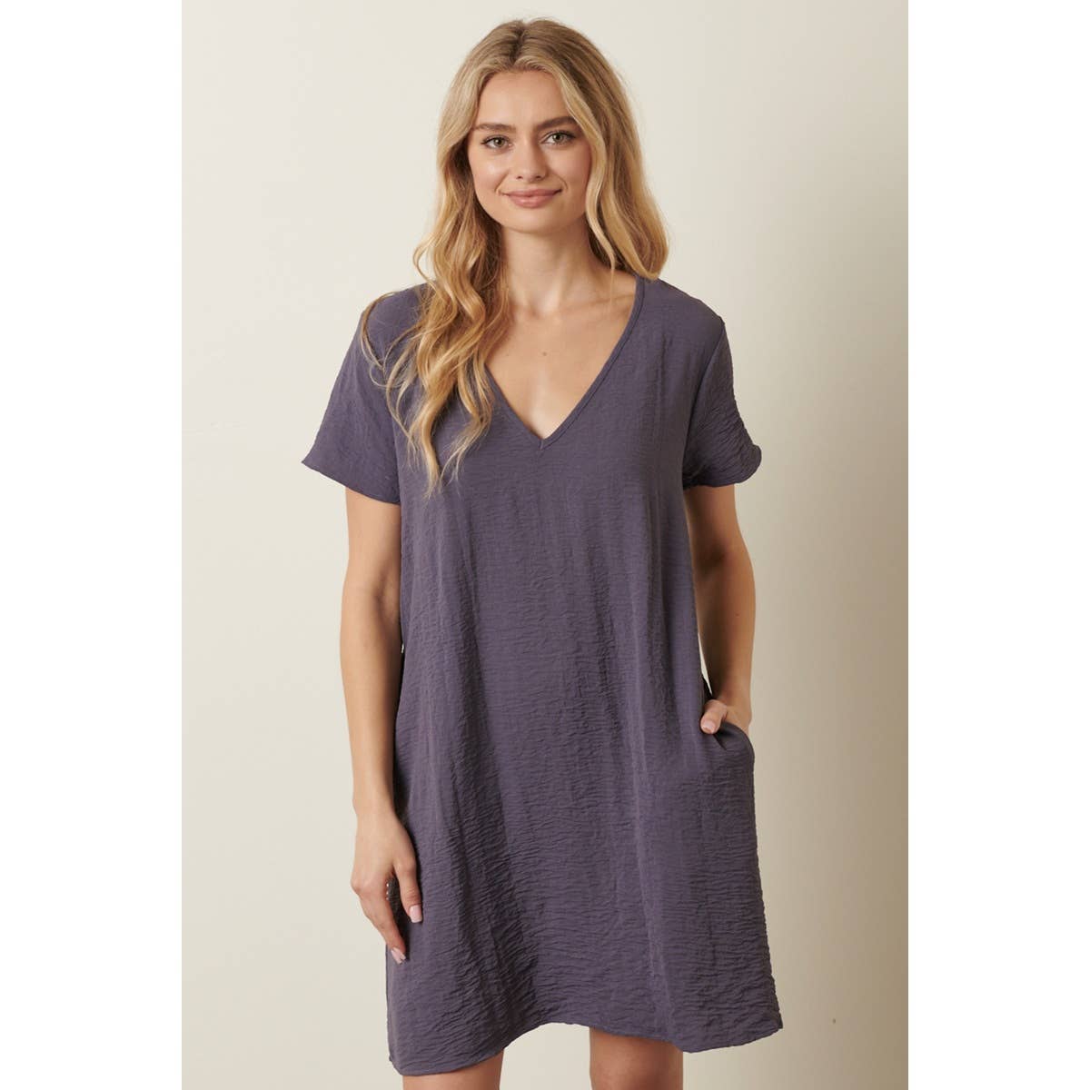 mittoshop - Wholesale Jurk - Dames - AIRFLOW SHIFTJURK MET V-HALS EN KORTE MOUWEN37