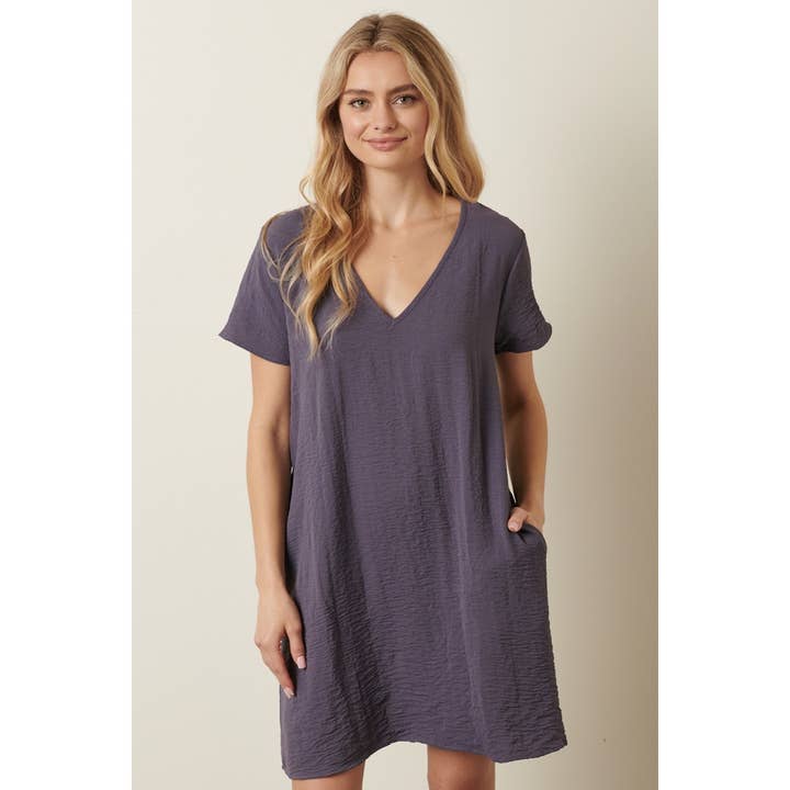 mittoshop - Wholesale Jurk - Dames - AIRFLOW SHIFTJURK MET V-HALS EN KORTE MOUWEN37