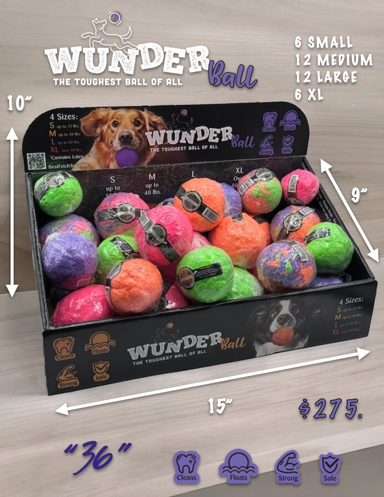 Multi DISPLAY 36 - BEST FETCH TOY! WUNDERBALL with 36 balls for wholesale on Faire1
