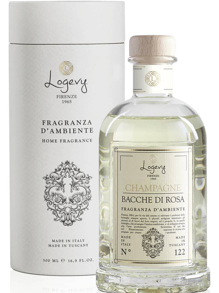Home Fragrances Champagne e bacche di rosa 500ml + Sticks for wholesale by Logevy Firenze 1965 - US