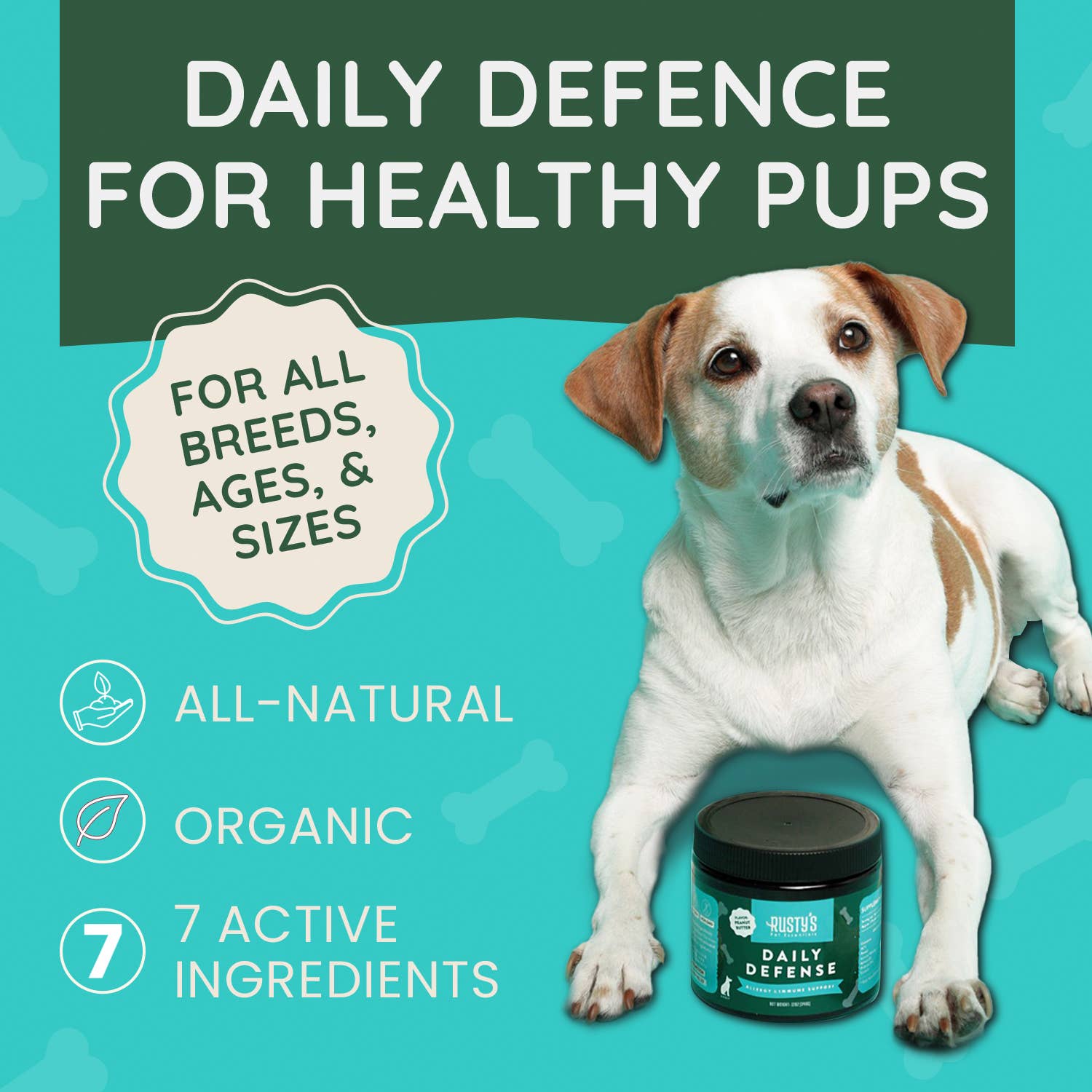 Rusty's Pet Essentials - Wholesale Pet Supplement - Dog - Daily Defense - Allergy & Immune Support4
