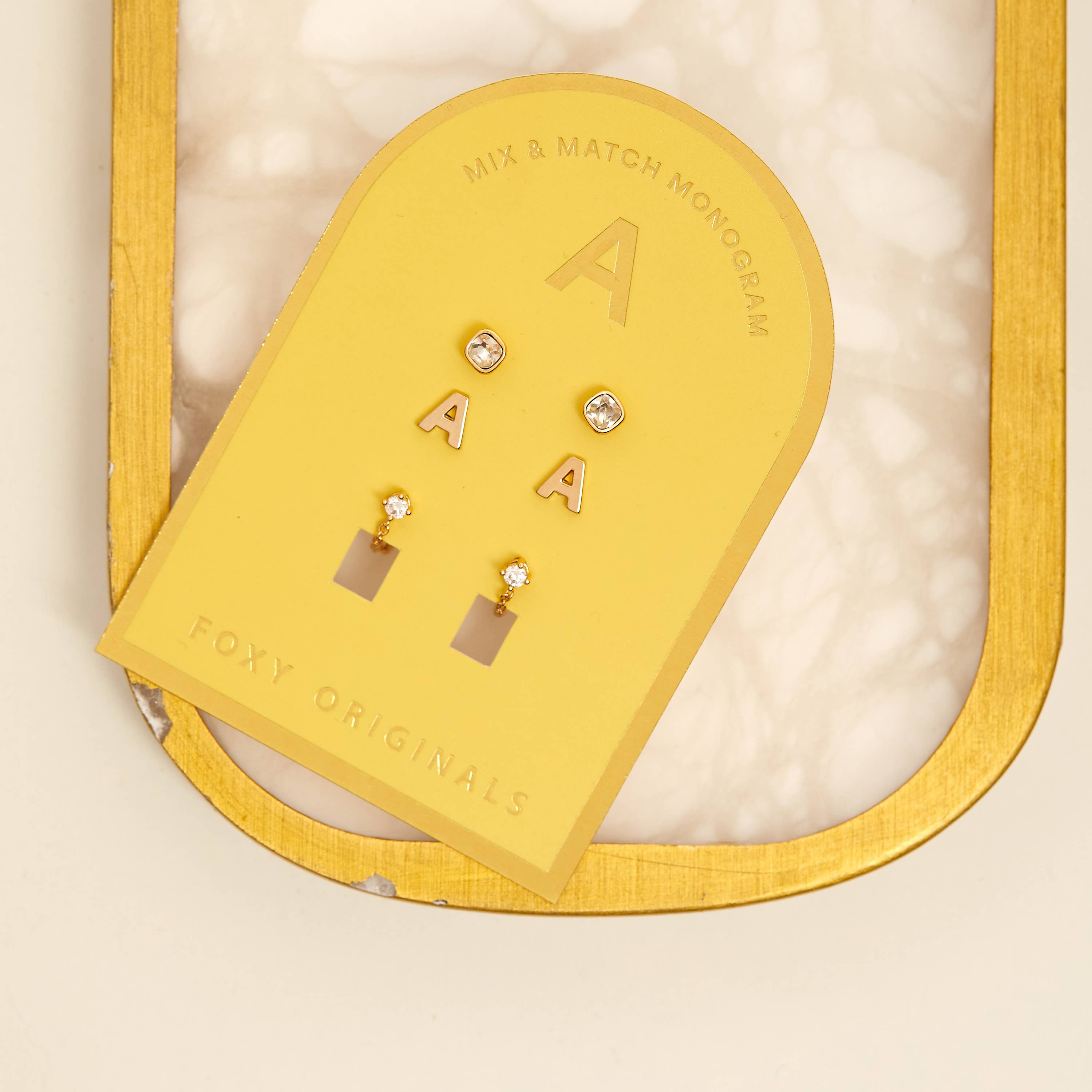 Foxy Originals - Wholesale Jewelry Set - Monogram Collection | Alphabet Mix & Match Earrings Pack26