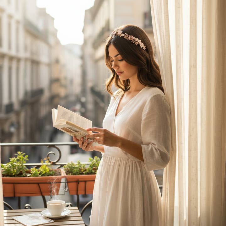 LUXE HEADBAND - AHB96 PINK BLUSH for wholesale by Athena Bridal Jewellery