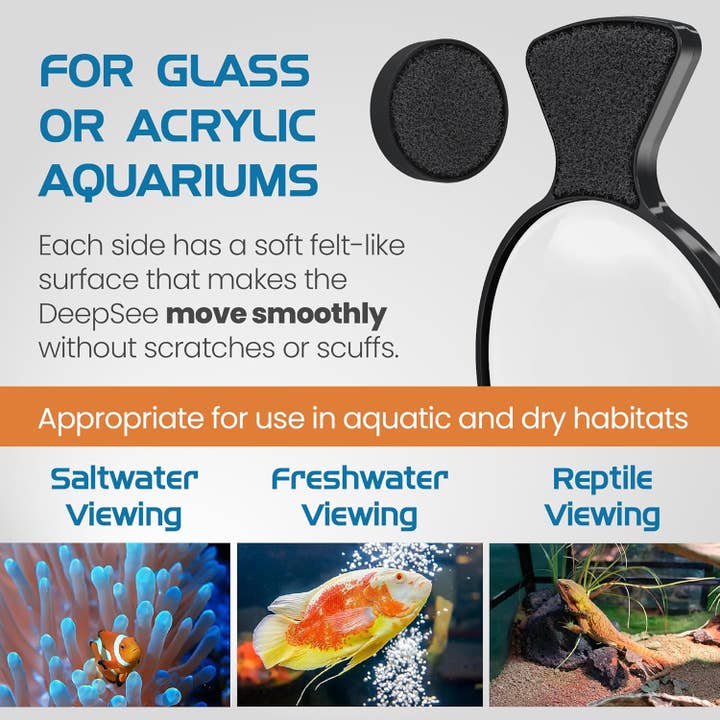 Flipper Aquarium Products - Vendita all'ingrosso Lente d'ingrandimento - Visualizzatore d'Acquario Magnetico Ingrandito DeepSee Nano 3"