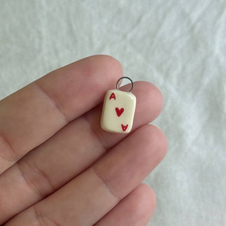 Terra Clay Co. – wholesale Individual charm/pendant – Even Tinier Playing Card Ceramic Charm