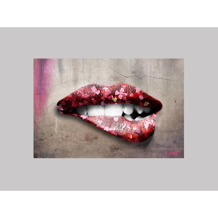 Läppar älskar hjärtan stil konst Print för wholesale av Art of Pringo