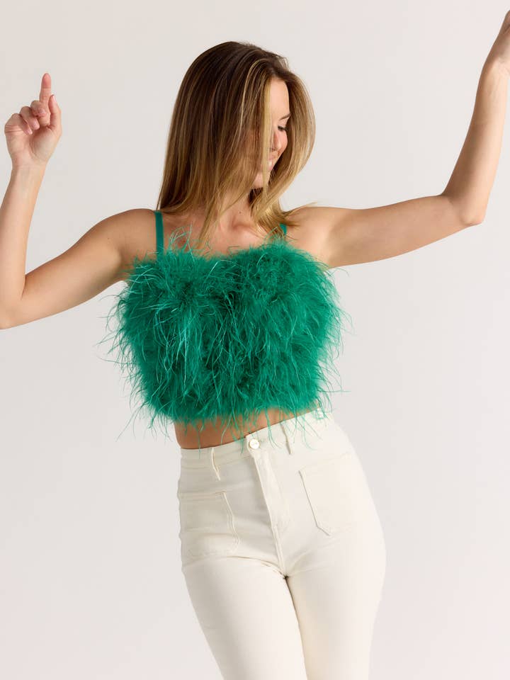 Da Veamor - Wholesale Bustier - Women's - STEPHANIE Bustier Top with Ostrich Feather9