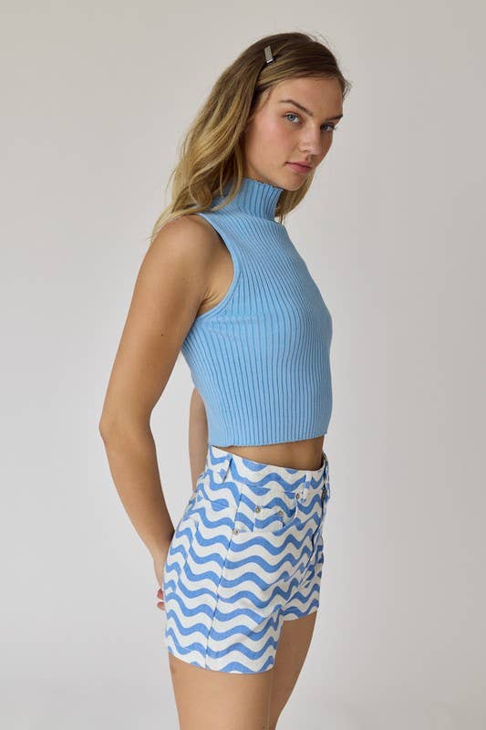 Blue PP17004 - Legacy Wave Denim Shorts for wholesale on Faire2