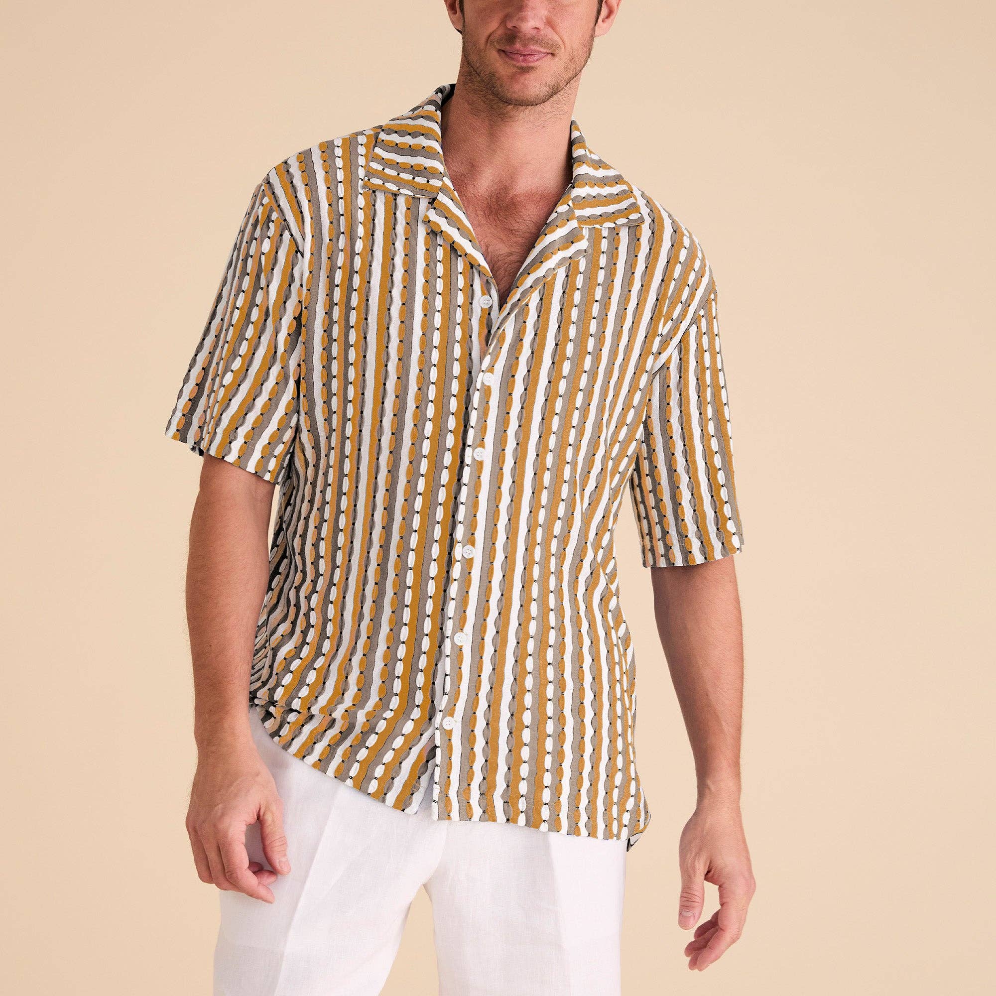 Inserch - Vente Chemise à col boutonné – homme - Chemise à col camp en maille SS3