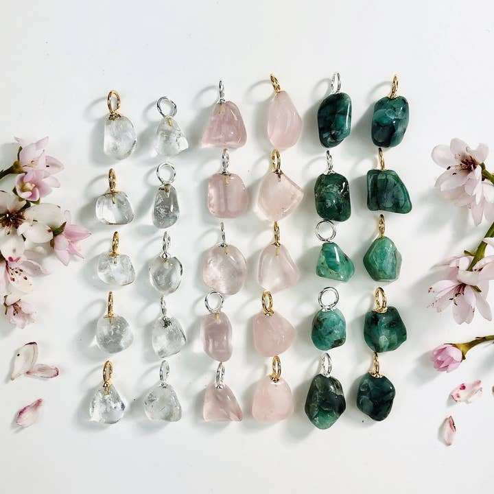 Rock Paradise - Wholesale Individual Charm/Pendant - Gemstone Tumbled Crystal Pendants A Grade - Small