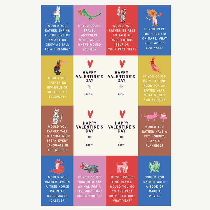 NOUVEAU : Préférez-vous - Ensemble de classe de 32 cartes de Saint-Valentin pour la vente par Mr. Boddington's Studio