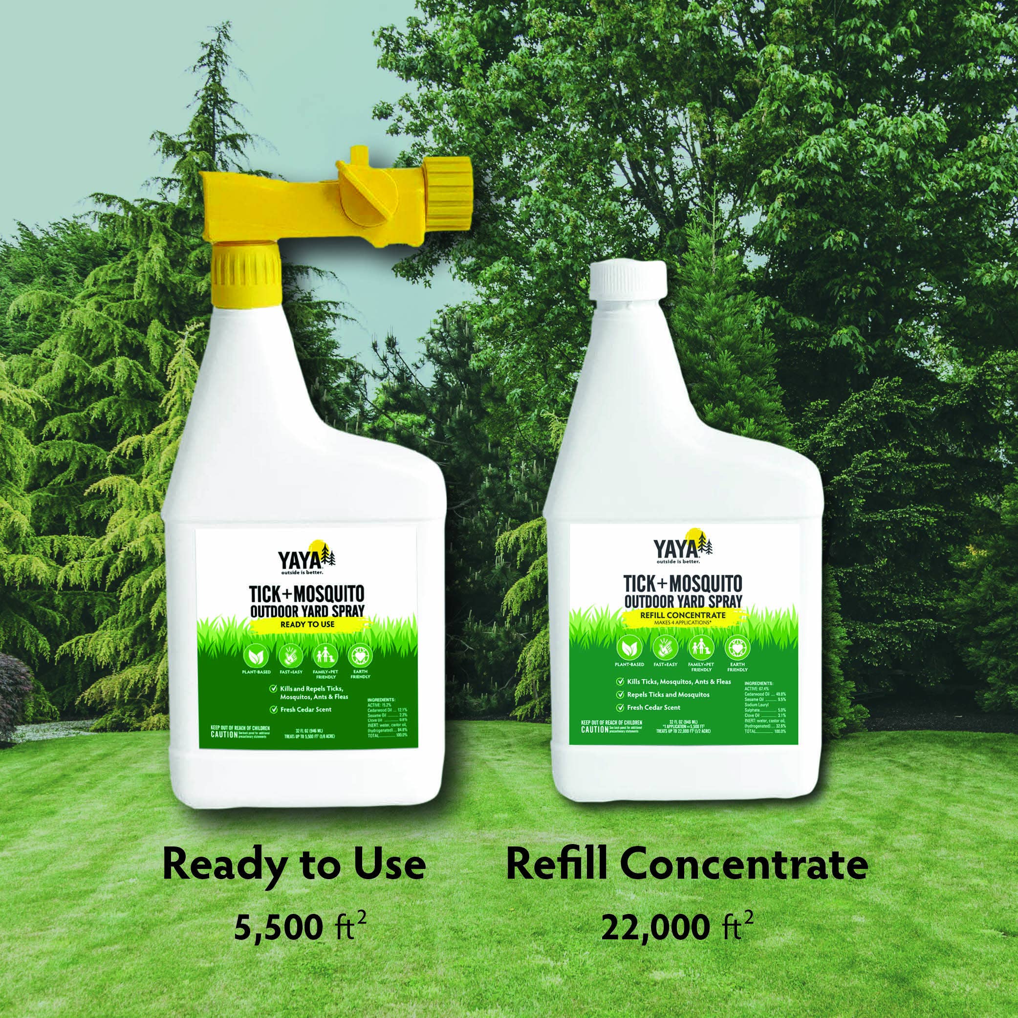 YAYA Organics - Vente Insectifuges - Spray pour jardin extérieur YAYA Tick + Mosquito, prêt à l'emploi8