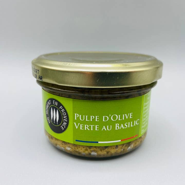 UN MOMENT EN PROVENCE - Wholesale Sauce - Basil and Garlic Green Olive Pulp in 90g ๐ฟ๐1