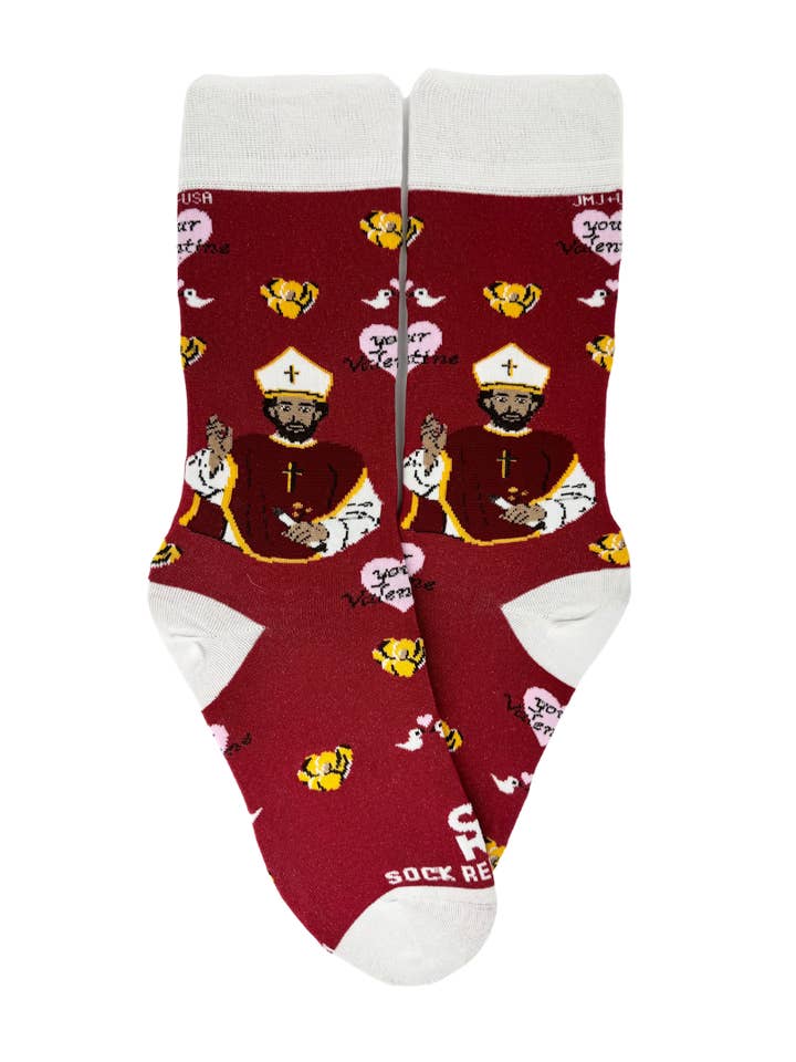 St. Valentine Adult Socks for wholesale by Sock Religious