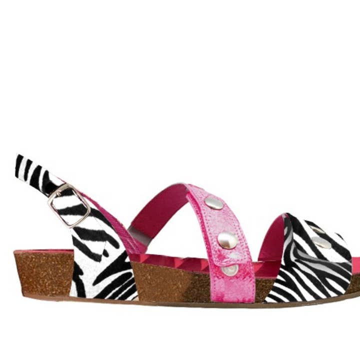 Je Chante - Zebra/Fuchsia Sandal for wholesale by Chanii B