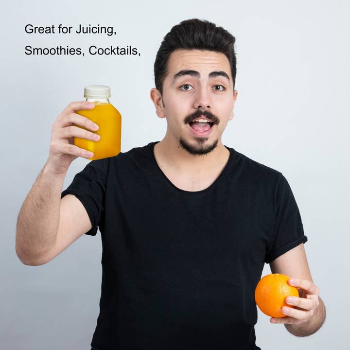 EcoQuality - Wholesale Milk/juice bottle - 8oz Empty Clear Plastic Juice Bottles5