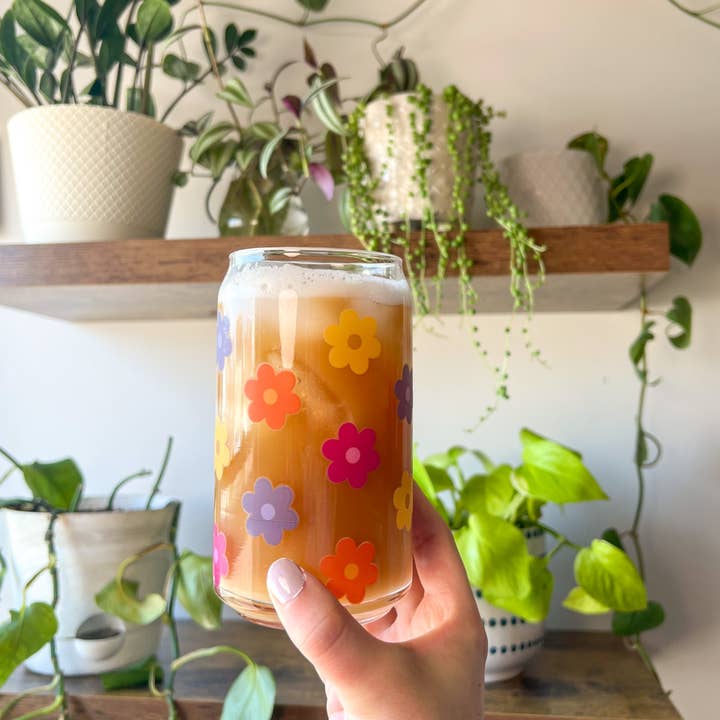 Emily Paige Company - Wholesale Drinking glass/cup - Lemonade Daisy 16 oz Can Glass Cup1