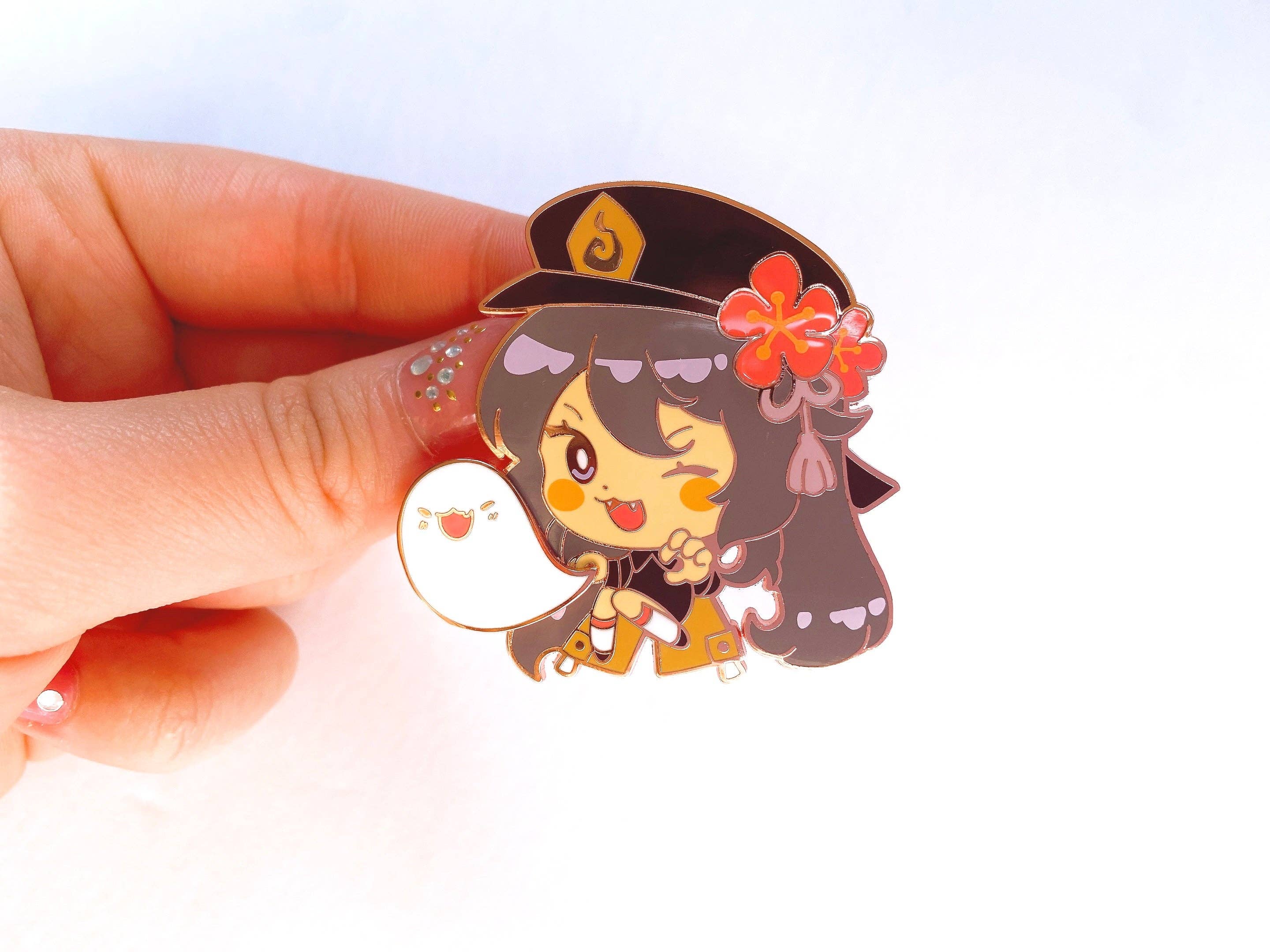 ToasterKiwi – wholesale Nål och knapp för kavajslag – Hutao fidget-emaljpinne [Genshin Impact]2