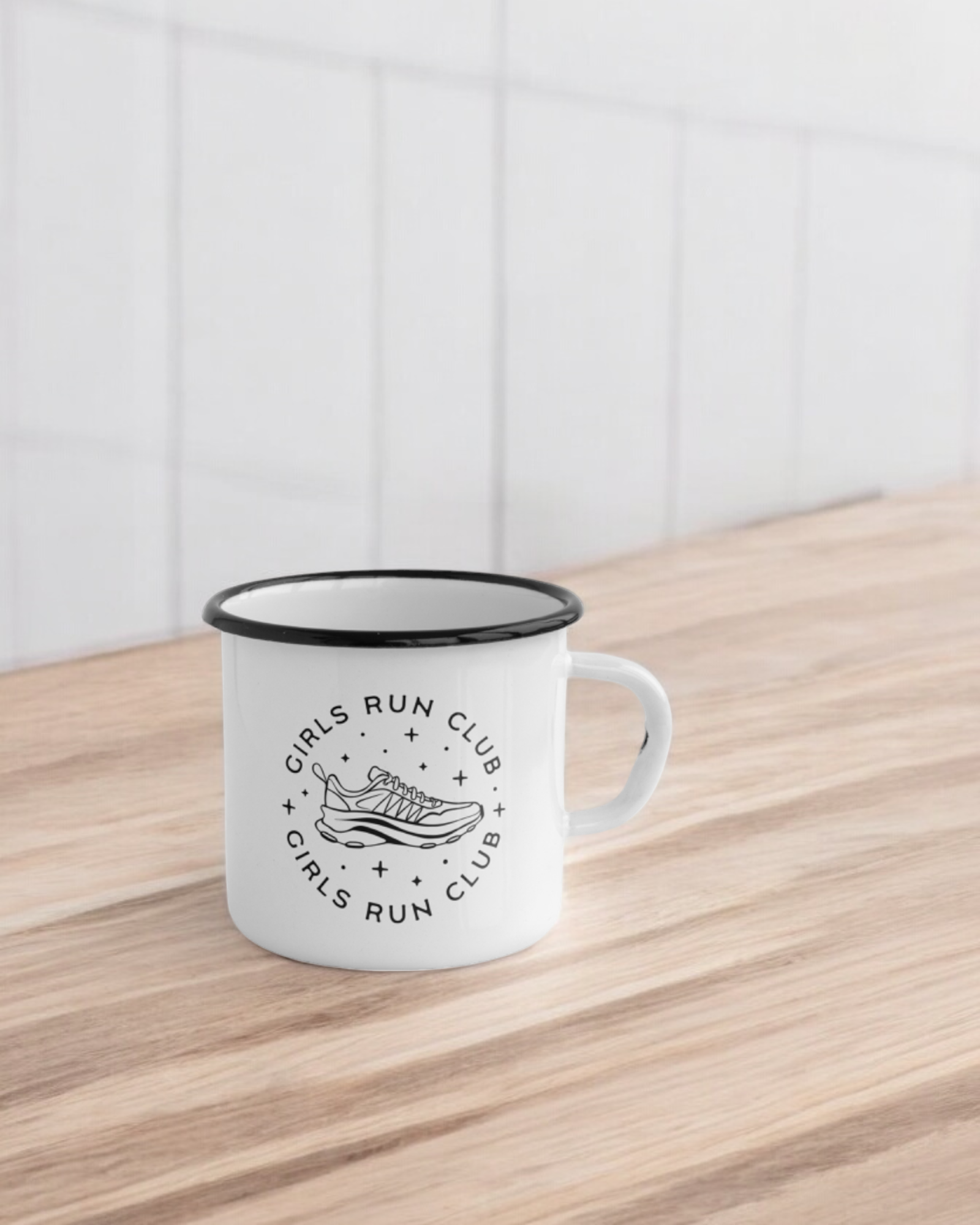 Sovende Bjorn - Vendita all'ingrosso Tazza - Tazza da campeggio in smalto - Girls Run Club1