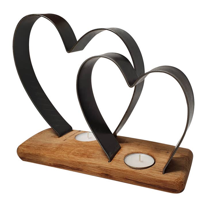 Twin Heart Tea-light Holder | BH04 for wholesale by LT Creations