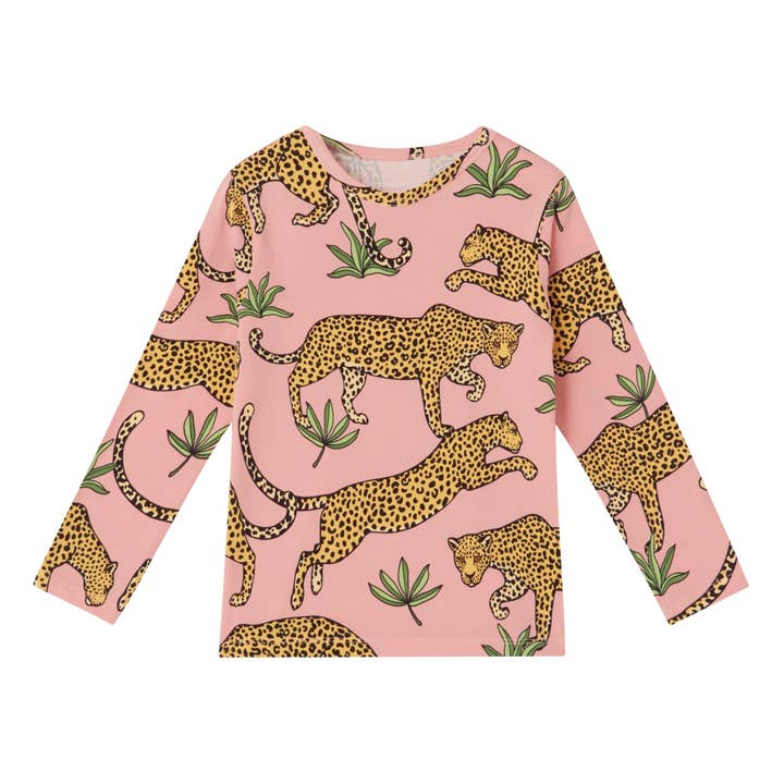 Juno LS T-shirt tropical leopard for wholesale by The Striped Cat