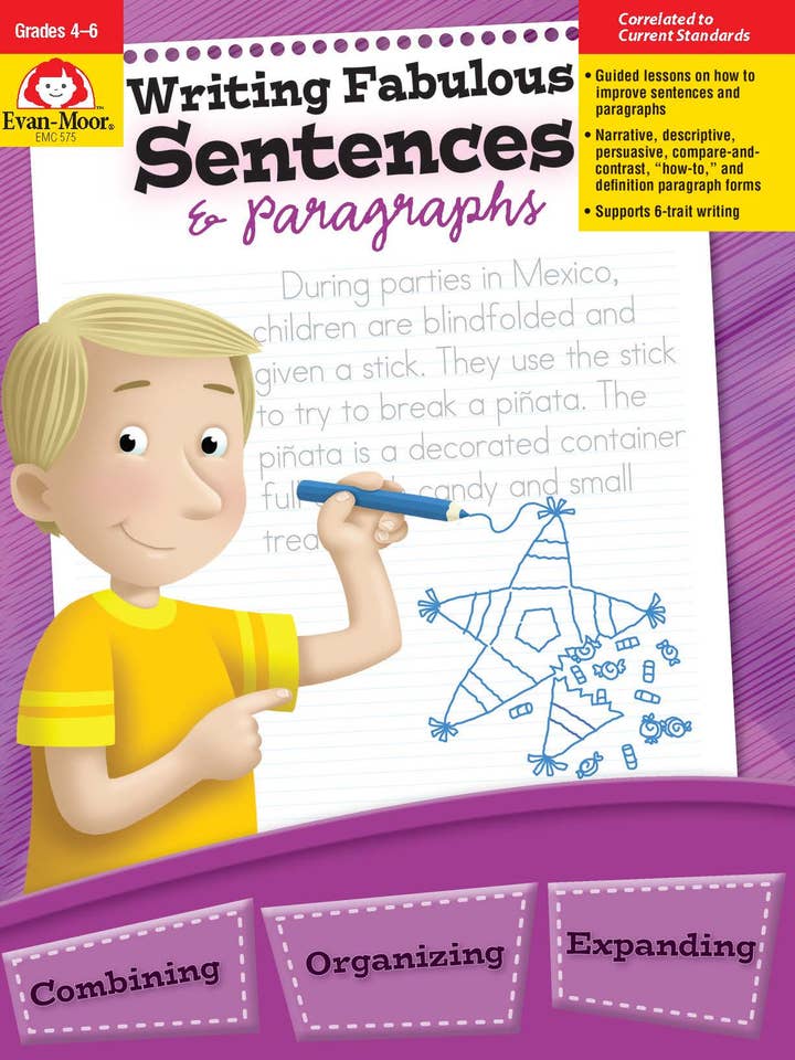 Scrivere frasi e paragrafi favolosi, voto per la vendita all'ingrosso da parte di Evan-Moor Educational Publishers