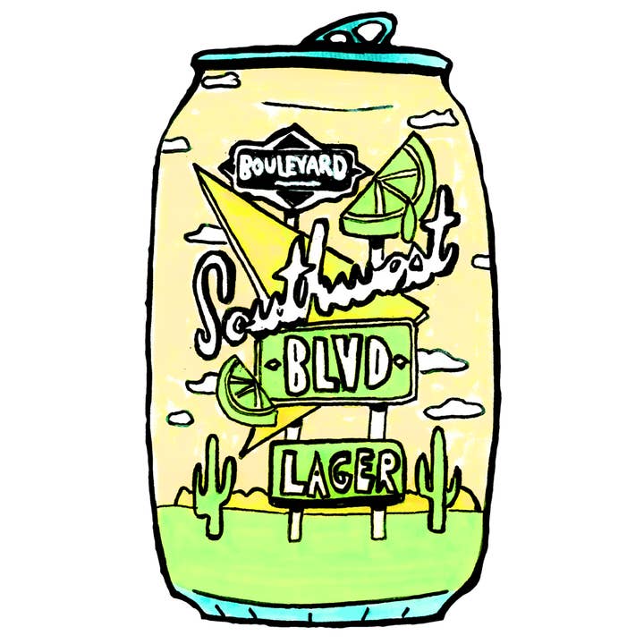 Art by Nate Crosser - Wholesale Art Print - Southwest Boulevard Beer Painting (5x7" Digital Reprod.)