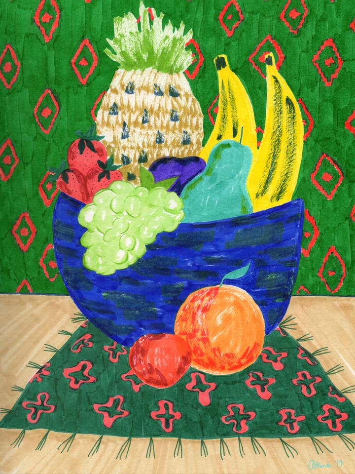 Fruit Bowl 1956 Signed Print for wholesale by Amanda Laurel Atkins Art + Illustration